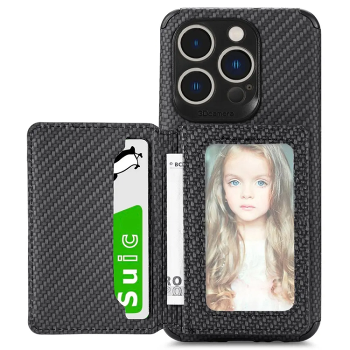 Taltech - iPhone 14 Pro Max Mobilskal Korthållare - Svart