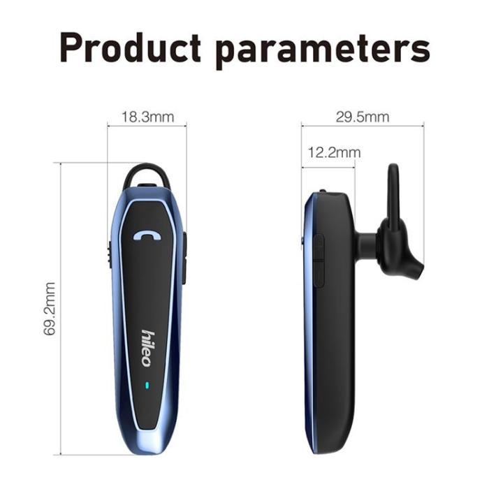 HILEO - HILEO Single In-Ear Trådlösa Hörlur Bluetooth Business Hi6 - Svart