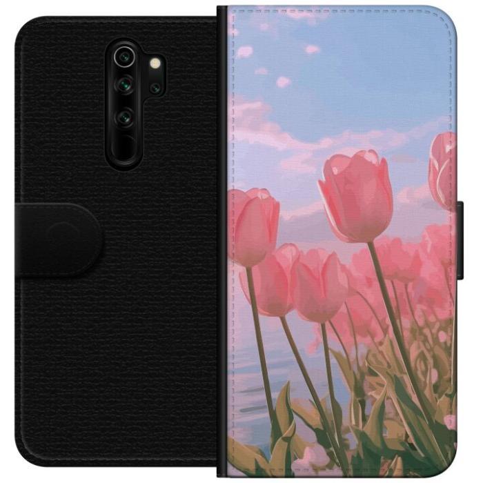 iSecrets - Plånboksfodral till Xiaomi Redmi Note 8 Pro med Rosa Tulpaner