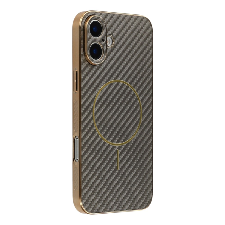 iPhone 17 Mobilskal MagSafe Carbon Fiber Electroplated - Kaffe | 2353 | AlltMobil