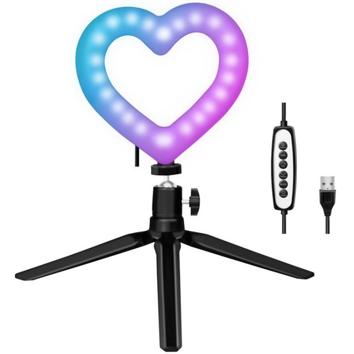 LogiLink - LOGILINK Ring light Hjärtform RGB med bordsstativ