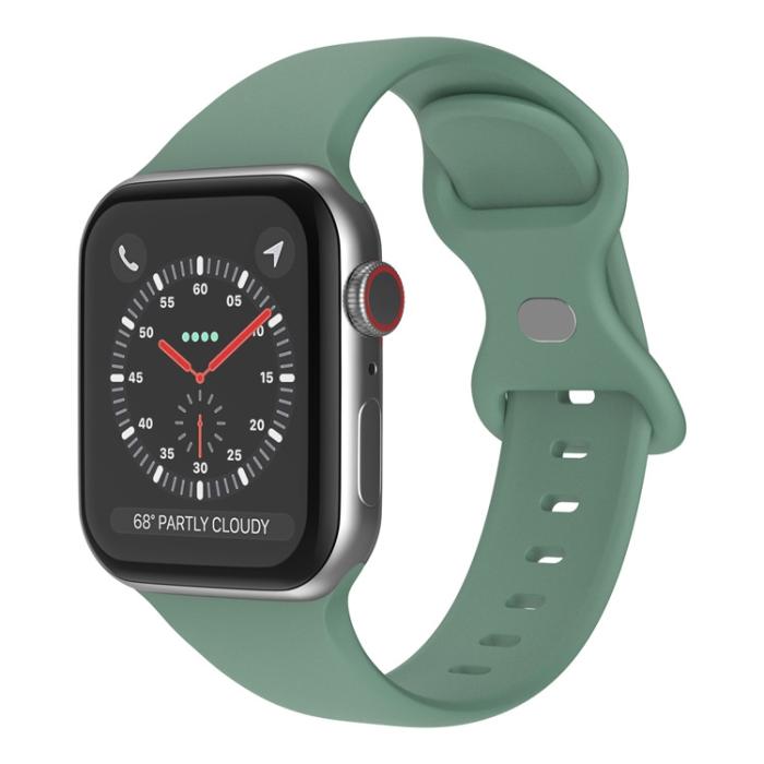OEM - Apple Watch 7 45mm Armband Silikon - Furugrön