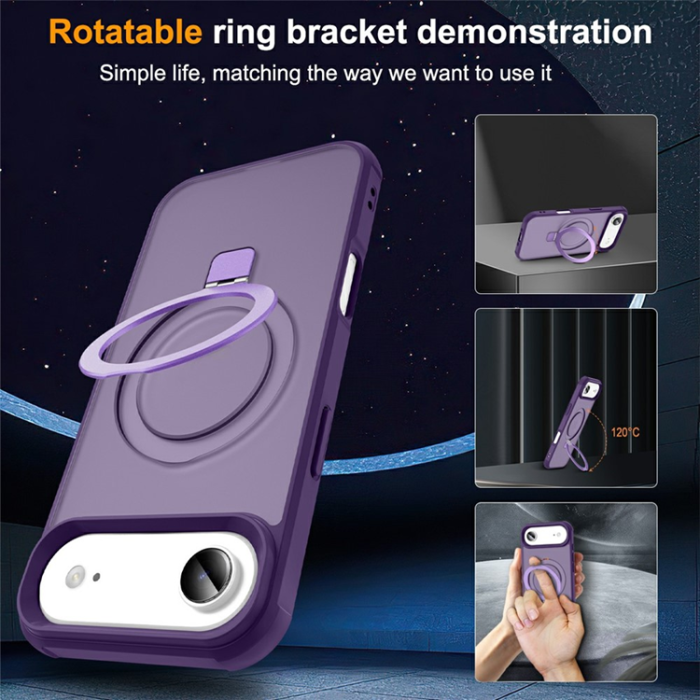 A-One Brand - iPhone 17 Air Mobilskal MagSafe TPU+PC Kickstand - Lila