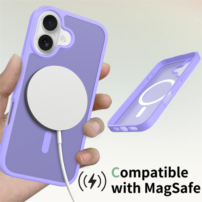 A-One Brand - iPhone 17 Mobilskal MagSafe Acrylic Hud Beröring - Lila