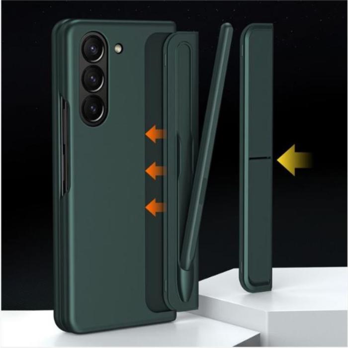 A-One Brand - Galaxy Z Fold 5 Mobilskal Rubberized Kickstand - Svart