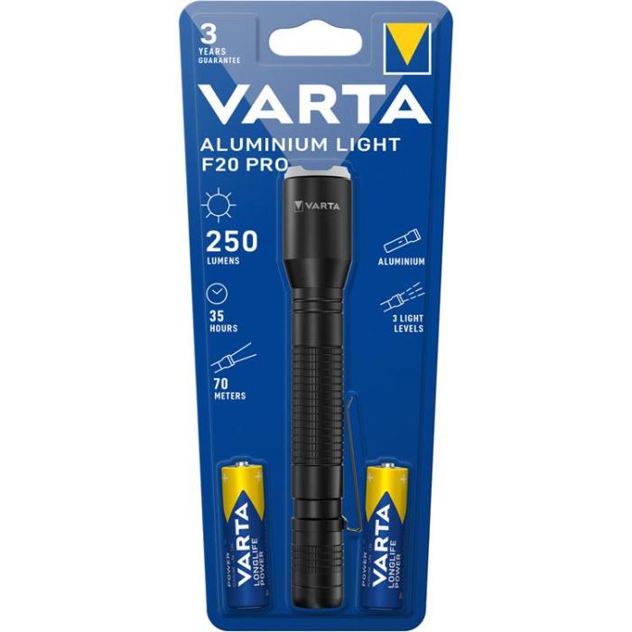 VARTA - Varta Aluminium Light F20 Pro Ficklampa 250 lm