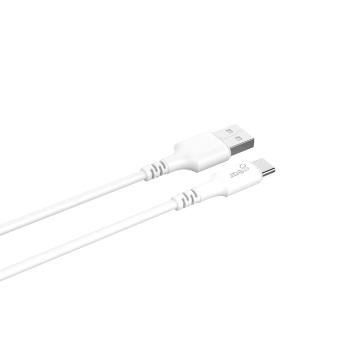 GEAR - GEAR Laddkabel USB-C till USB-A kabel 2.0 2m Vit gen2 Rund