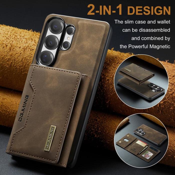 DG.MING - DG.Ming Mobilfodral för Samsung Galaxy S26 Ultra Konstläder Tri-Fold - Kaffe