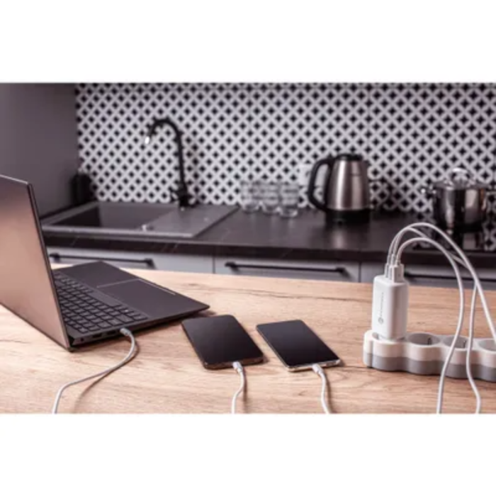 Forcell - Forcell Väggladdare 2x USB-C/USB-A 65W - Vit