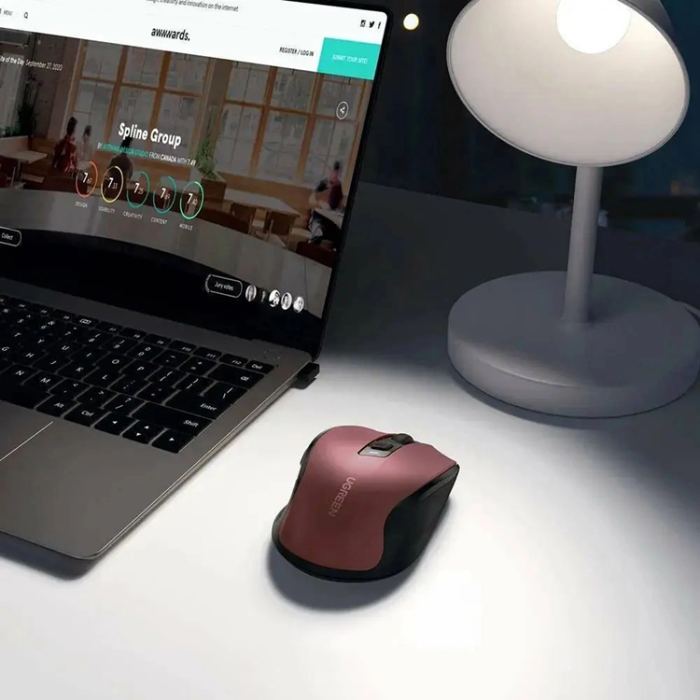 Ugreen - Ugreen MU006 Optisk Trådlös Mus USB 2.4GHz/Bluetooth 5.0 - Röd