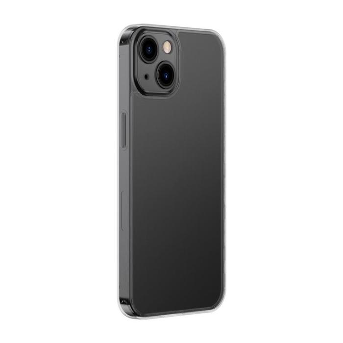 BASEUS - Baseus iPhone 13 Skal Frosted Glass Med Gelram - Svart