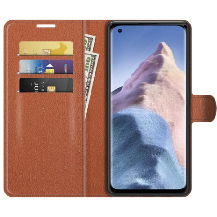 OEM - Xiaomi Mi 11 Ultra Plånboksfodral Folio Flip Kickstand - Brun