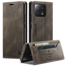 AUTSPACE - AUTSPACE Xiaomi 13 Wallet Fodral KonstL&auml;der - Kaffe