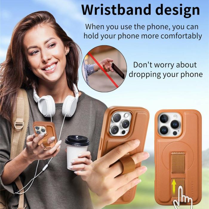 CASENEO - CASENEO iPhone 16 Pro Fodral Magnetiskt KonstLäder - Brun