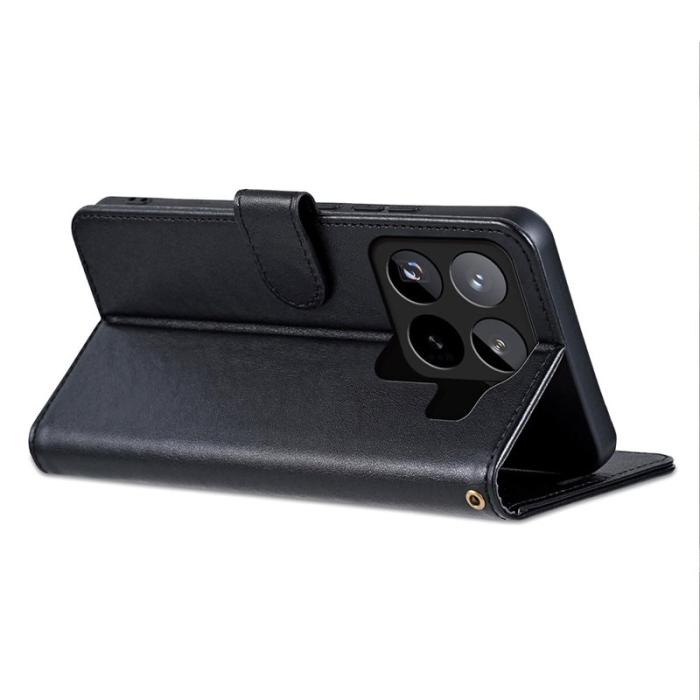AZNS - AZNS Xiaomi 15 Pro Plånboksfodral Anti-Scratch Konstläder - Svart