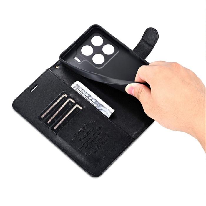 AZNS - AZNS Xiaomi 15 Pro Plånboksfodral Anti-Scratch Konstläder - Svart