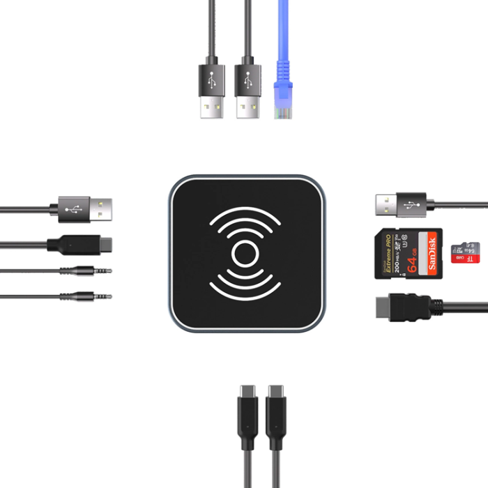 Wozinsky - Wozinsky 12in1 USB-C HUB med Trådlös Laddning med 15 cm kabel