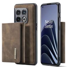 DG.MING - DG.MING OnePlus 10 Pro 5G Konstl&auml;der Pl&aring;nboksfodral Magnetisk Brun