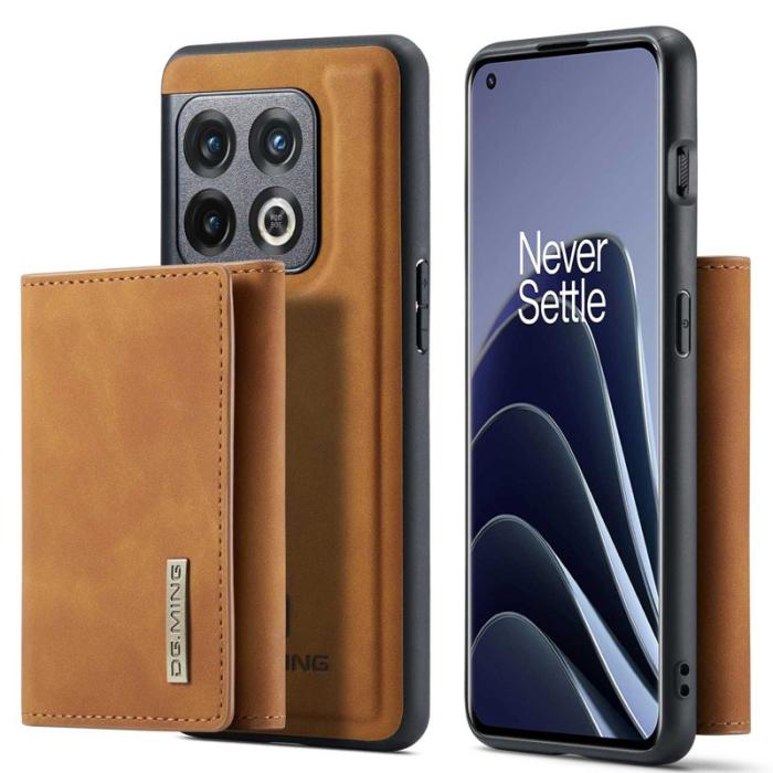 DG.MING - DG.MING OnePlus 10 Pro 5G Konstläder Plånboksfodral Magnetisk Brun