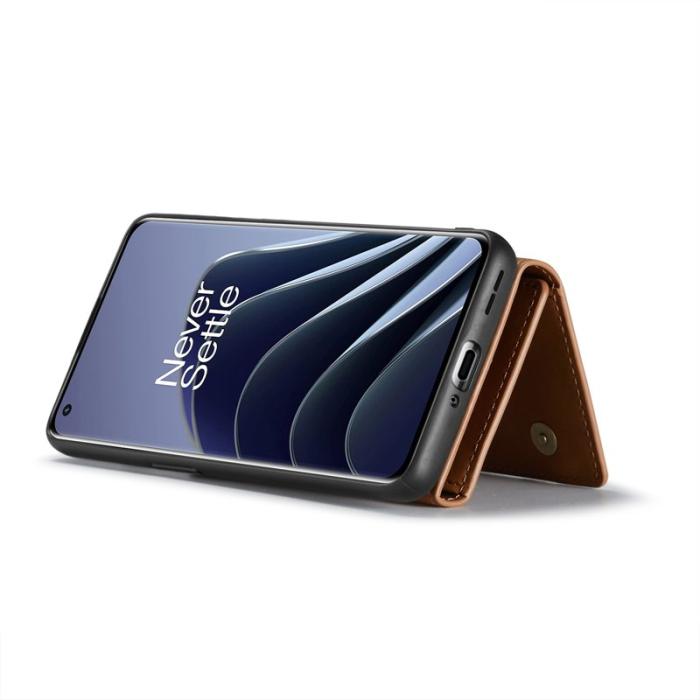 DG.MING - DG.MING OnePlus 10 Pro 5G Konstläder Plånboksfodral Magnetisk Brun