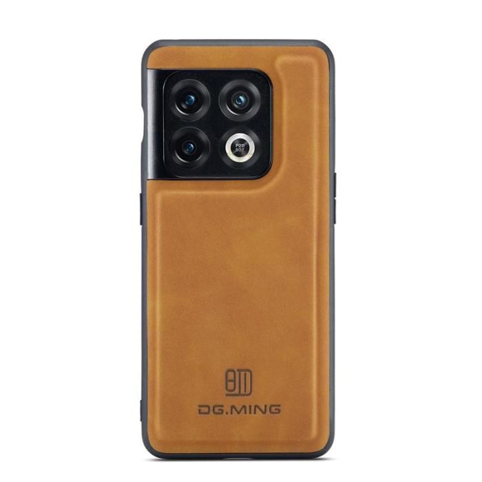 DG.MING - DG.MING OnePlus 10 Pro 5G Konstläder Plånboksfodral Magnetisk Brun