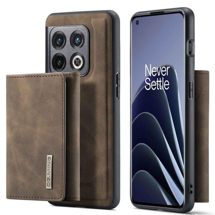 DG.MING - DG.MING OnePlus 10 Pro 5G Konstläder Plånboksfodral Magnetisk Brun