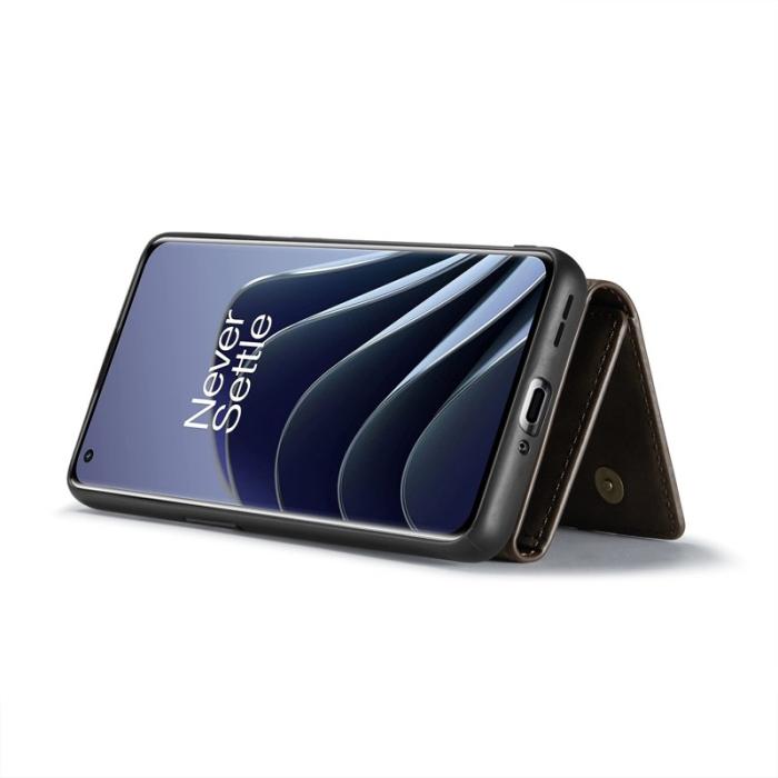 DG.MING - DG.MING OnePlus 10 Pro 5G Konstläder Plånboksfodral Magnetisk Brun