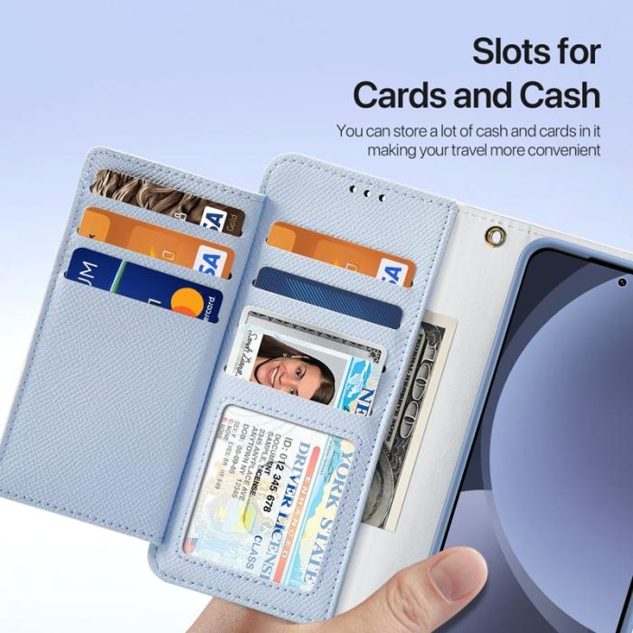 Dux Ducis - DUX DUCIS Plånboksfodral för Samsung Galaxy S25 - Äkta läder - Ljusblå