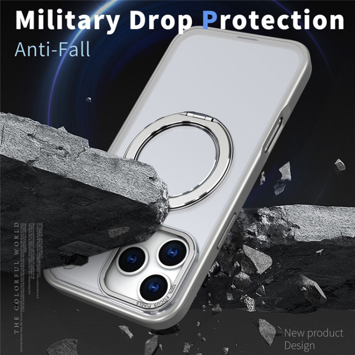 A-One Brand - iPhone 17 Pro Mobilskal Ring Kickstand TPU PC - Titangrå