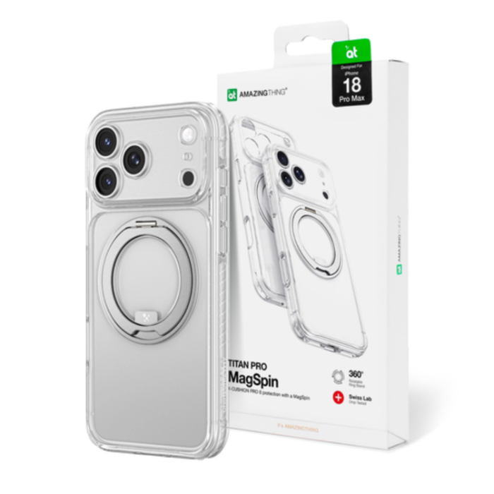 AmazingThing - AmazingThing Mobilskal För iPhone 18 Pro Max/17 Pro Max Magsafe Rotating - Clear