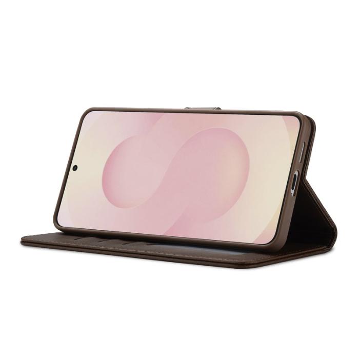 LC.imeeke - LC.IMEEKE Samsung Galaxy S25 Edge Fodral KonstLäder - Brun