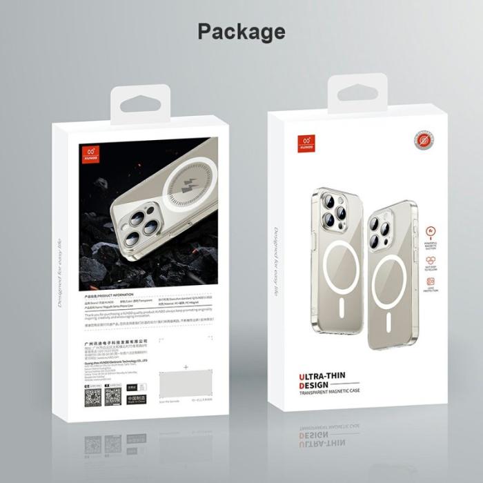 XUNDD - XUNDD XDD-0010 Mobilskal till iPhone 16 Pro MagSafe Ultra-Tunn Klar Svart