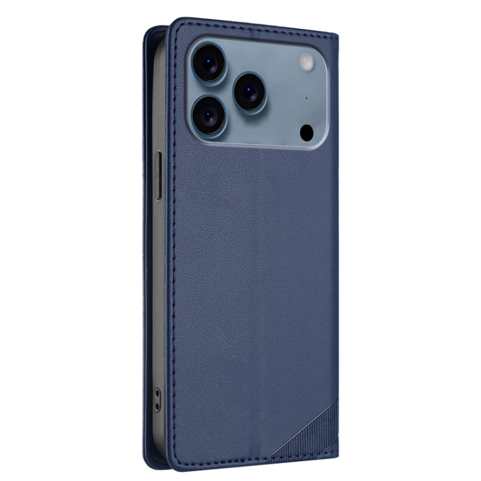 A-One Brand - iPhone 17 Pro Max Plånboksfodral Punk Style Imprinted - Mörkblå