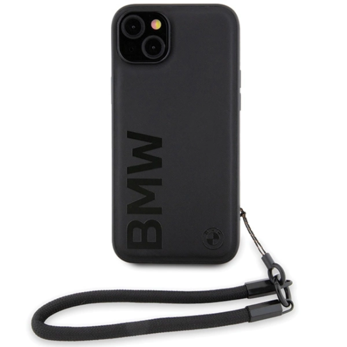 BMW - BMW iPhone 15/14 Plus Mobilskal Signature Läder Wordmark Cord