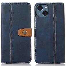 Taltech - iPhone 15 Plus Plånboksfodral Skinnimmitation - Blå