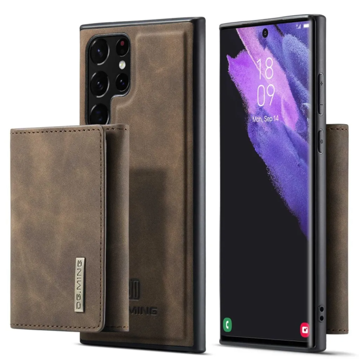 DG.MING - DG.Ming Galaxy S23 Ultra Plånboksfodral 2in1 Detachable M1 - Mörkbrun