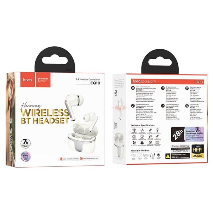 Hoco - Hoco Trådlösa Hörlurar Bluetooth TWS EQ10 - Vit