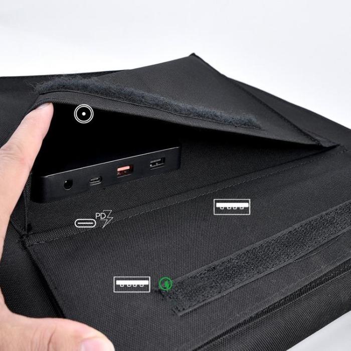 Choetech - Choetech Foldable 2x USB Till Typ-C Solladdare 80W - Svart