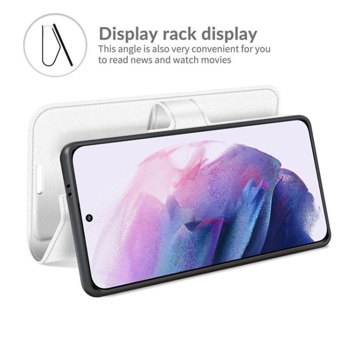OEM - Litchi Magnetic Fodral Galaxy S22 Plus 5G - Vit