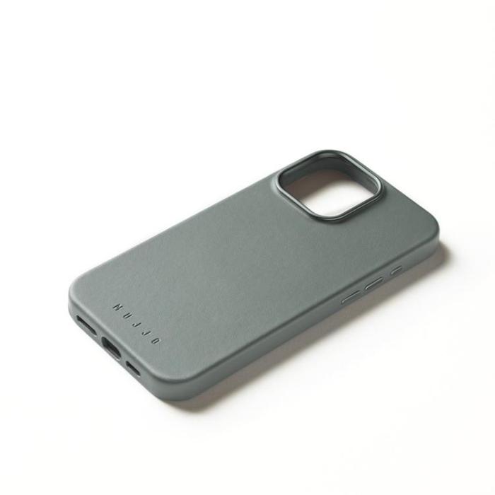 Mujjo - Mujjo iPhone 16 Pro Max Mobilskal MagSafe Läder - Grön Rök