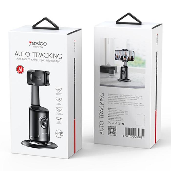 Yesido - YESIDO Gimbal med Ansiktsspårning och Mobilklämma SF15