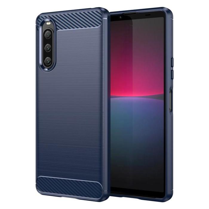 OEM - Sony Xperia 10 V Mobilskal Carbon Fiber - Blå