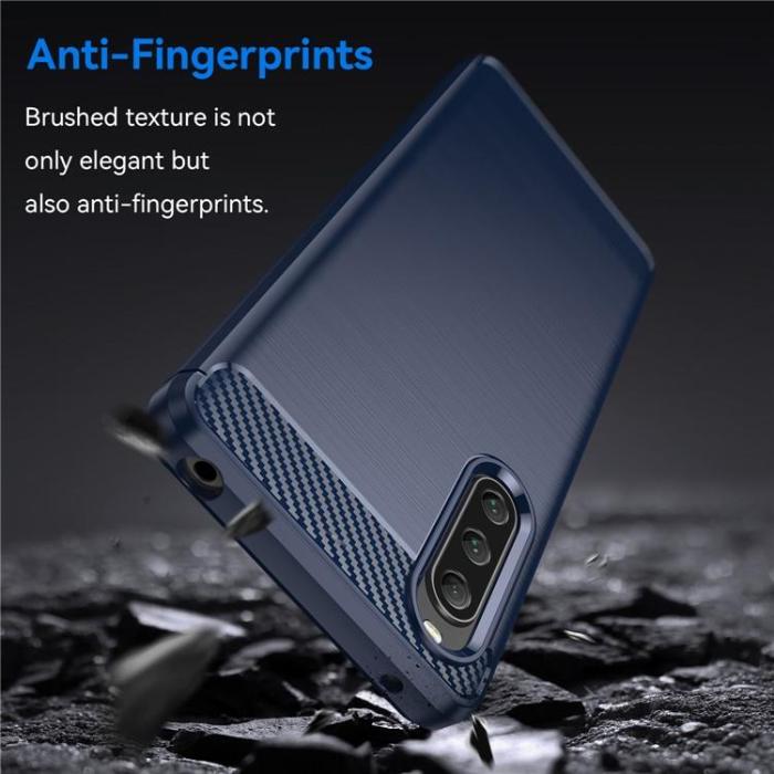OEM - Sony Xperia 10 V Mobilskal Carbon Fiber - Blå