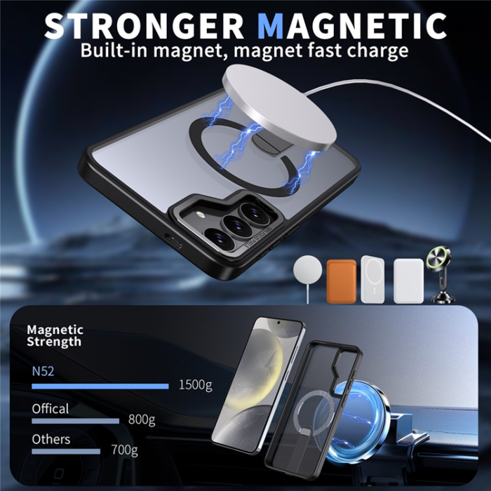 A-One Brand - Galaxy S25 Plus/S24 Plus Mobilskal MagSafe Kickstativ Acrylic