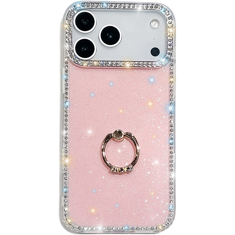 iPhone 17 Pro Mobilskal Rhinestone Edge Ring Kickstand | 2353 | AlltMobil