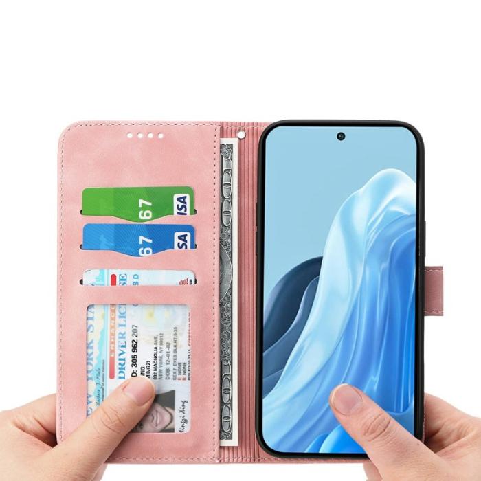 DIERFENG - DIERFENG Samsung Galaxy S26 Fodral Läder Imprint - Rosa