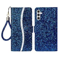 OEM - Samsung Galaxy S26 Fodral PU L&auml;der Glitter - Bl&aring;