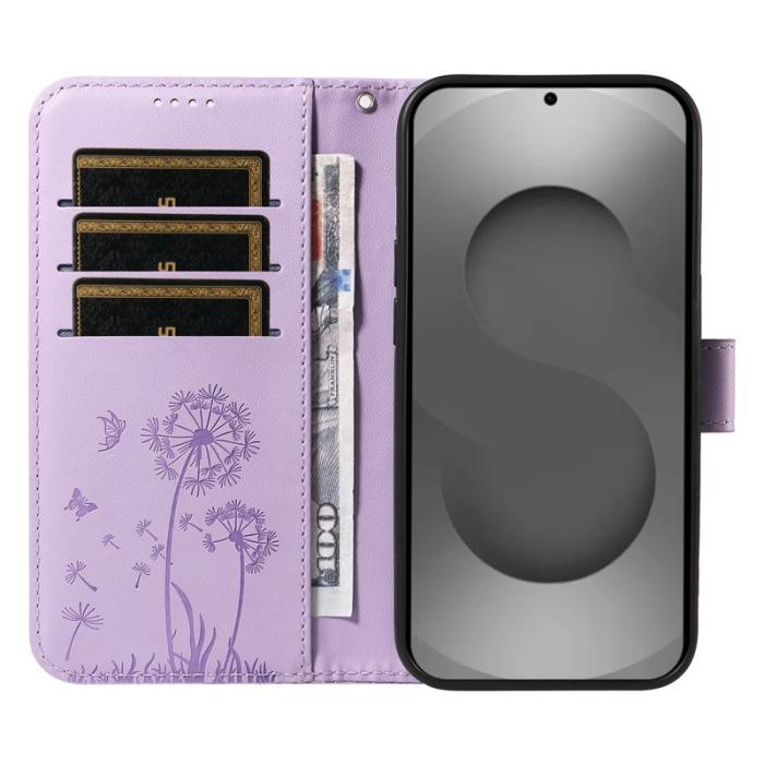 OEM - Samsung Galaxy S26 Ultra Fodral Äkta Läder Med Rem Dandelion - Lila