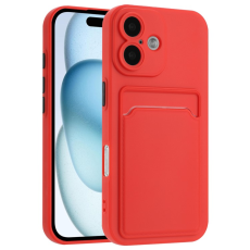 A-One Brand - iPhone 16 Plus Mobilskal Korthållare TPU - Röd