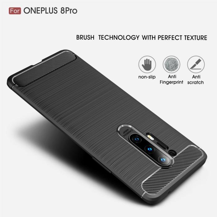 A-One Brand - Carbon Fibre Skal OnePlus 8 Pro - Svart
